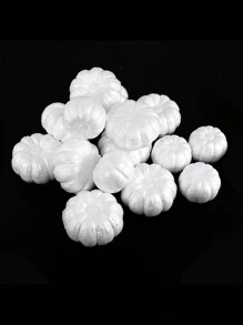 5 件白色泡沫南瓜模型，万圣节 DIY 人造南瓜手工艺品，适用于节日派对装饰、氛围营造用品 - 白色 - 查看 5
