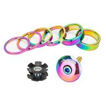 ZTTO Aluminiowy zestaw słuchawkowy do roweru, podkładka górna, podkładka ze stali nierdzewnej, śruba, rura sterowa widelca rowerowego 28,6 mm, nakrętka gwiazdkowa