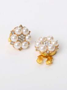 2 件装女式衬衫纽扣套适用于衬衫仿珍珠水钻袖扣纽扣针袖钉女士服装配件纽扣装饰节日礼物 - 星星 - 查看 7