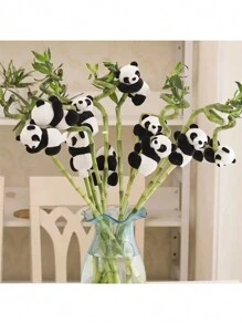 Plush Tilt Head Panda Ornament Doll - Black and White - View 6