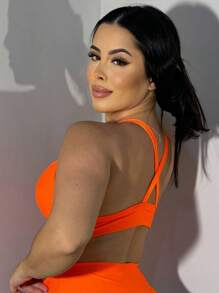 Top Fitness Gym Colors Comfortable With Lining - Coral Pink - View 2
