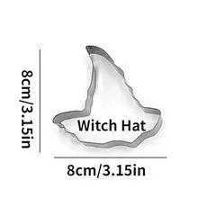 1/2/4/8 件万圣节系列不锈钢饼干模具套装，巫师帽，南瓜，蝙蝠，鬼形 DIY 烘焙模具万圣节装饰万圣节派对礼物万圣节派对用品 - 彩色 - 查看 12