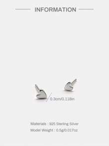 1Pair 925 Sterling Silver Dainty Tiny Heart Stud Earrings Flat Back Stud Earrings For Women Cartilage Helix Piercing Fine Jewelry Perfect For Daily Wear Wedding Party Engagement Anniversary Valentine's Day Valentines