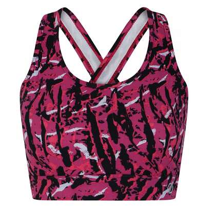 Dare 2B Womens/Ladies Wave Zebra Print Sports Bra (Neon Pink)