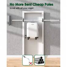 Floor Scrub Brush 2 In 1 Scrape&Brush Push Broom Stiff Bristle 17"-55" Handle