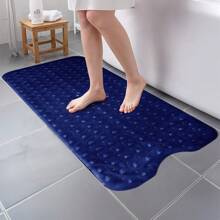 1pc Bath Mat - Lux Decor Non-Slip Durable PVC Tub Mat With Suction Cups And Drainage Holes - 40x16 Inches- For Shower And Bathtub Comfort, Roll-Up Storage, Home Decor, Back To School, Graduation Gifts-, Spring Cleaning Upgrade, Valentine's Day Spa Feel, Safety First, Quick Dry Surface, Mold Resistant, Easy Clean, Comfortable Standing, Shower Essential, Bathtub Safety, Bathroom Upgrade, Daily Use Mat, Home Basic, Family Use, Everyday Living - 藏蓝色 - 查看 5