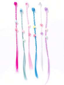 6pcs/Set Kids Colorful Braids Hair Clips, Hair Accessories For Stage Performance