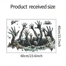 1pc Halloween Horror Broken Wall Monster Wall Decal - Multicolor - View 6