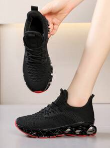 Women's Slip On Walking Running Shoes Blade Tennis Casual Fashion Sneakers Comfort Non Slip Work Sport Athletic Trainer White - 黑紅 - 查看 2