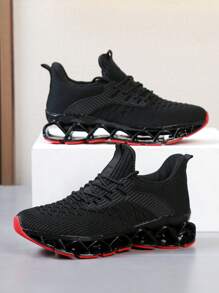 Women's Slip On Walking Running Shoes Blade Tennis Casual Fashion Sneakers Comfort Non Slip Work Sport Athletic Trainer White - 黑紅 - 查看 4