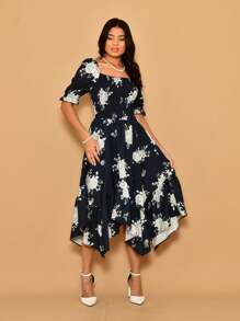 Helena Crepinho Printed Dot Midi Dress With Short Sleeves - 黑色 - 查看 5