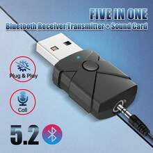 Receptor/transmisor Bluetooth 5.2 5 en 1 OLAF - Negro - Ver 8