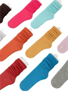1 Paar einfarbige Outdoor Reise Fleece Socken für Damen