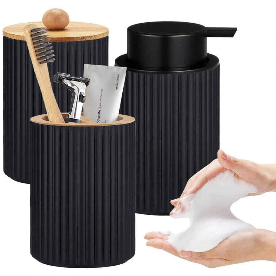 3 buc dozator de săpun spumă, dozator de săpun reutilizabil cu pompă, decorare masă baie, depozitare acasă, decor baie, decor de toamnă, înapoi la școală - Multicolor - Vizualizare 1