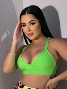 Top Fitness Gym Colors Comfortable With Lining - Lime Green - View 5