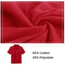 Young Boy 10-Pack School Uniform Tagless Polo Shirts - Red - View 3