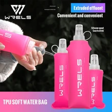 WRELS 1 件 150ml/250ml/500ml 便携式可折叠运动水瓶，男女通用，适合跑步、露营、健身 - 粉色 - 查看 1