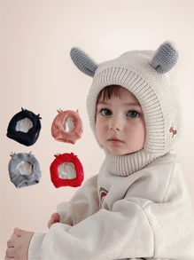 Baby Hats 1-3 Years Boys Girls Cute Ears Bonnet Winter Warm Thicken Caps Children's Earflap Hat Kids Winter Beanies Cap - Hedging Cap - View 2