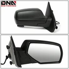 Right Passenger Side Black Power Heated W/Puddle Light Rear View Mirror Compatible With Silverado Sierra 14-18