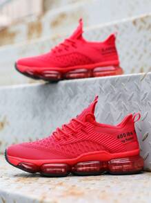 Men's Air Running Shoes Breathable Tennis Basketball Sneakers Gym Training Comfortable Fashion Shoes - Đỏ - Xem 3