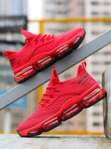 Men's Air Running Shoes Breathable Tennis Basketball Sneakers Gym Training Comfortable Fashion Shoes - Đỏ - Xem 4
