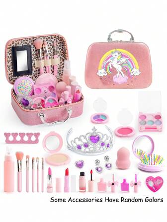 美人鱼手提包、女孩公主化妆盒、斜挎化妆包套装、派对礼物、女孩装扮服装、角色扮演、万圣节和圣诞节