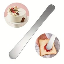 不锈钢双头奶油涂抹器，适用于蛋糕烘焙，适用于厨房和面包店，烘焙用具，蛋糕装饰工具 - 銀色 - 查看 1