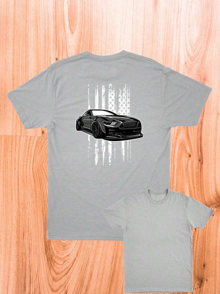 Men's T-Shirt With Fast Cars Essential T-Shirt For Everyday Life - Màu Xám nhạt - Xem 1