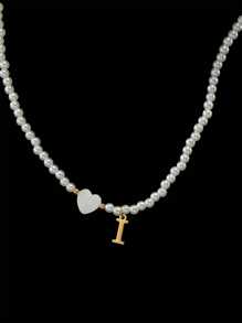 1pc Simple 26 English Alphabet Pendant Necklace Graduation Season Gift - Multicolor - View 30