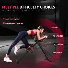 FLYBIRD Core & Abdominal Trainers AB Workout Machine Home Gym Strength Training Ab Cruncher Foldable Fitness Equipment - Red - View 6