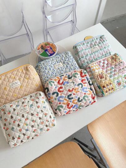 1 件婴儿尿布袋卡通印花尿布袋拉链手提包携带包旅行户外尿布收纳袋多功能收纳袋