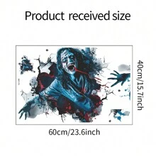 1pc Halloween Horror Broken Wall Monster Wall Decal - Multicolor - View 4
