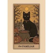 1 件复古月亮皇后太阳猫塔罗牌海报帆布画墙壁艺术图片家居入口酒吧咖啡厅装饰无框 - 彩色 - 查看 45