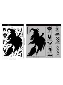 Halloween Giant Spooky Monster Ghost Window Stickers Bat Skeleton Halloween Party Decoration Static Stickers - Multicolor - View 7