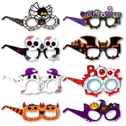 8 CÁI Trang Trí Halloween Cốc Giấy Bí Ngô Hình Con Nhện Ma Đạo Cụ Chụp Ảnh Vui Nhộn Cốc Giấy, Giáng Sinh