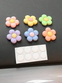 6 件装汽车后视镜可爱小花汽车中控台个性化创意内饰装饰 - 均碼 - 查看 3