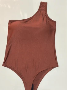 Basic Mula Manca Bodysuit With Pad - Rỉ Nâu - Xem 2