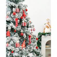 Christmas Balls Ornaments Set For Xmas Tree, 38Pcs Exquisite Shatterproof Christmas Tree Decoration For Holiday/ Party Decor - 紅色 - 查看 3