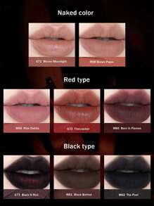 GIRLCULT Love Whisper Matte Lip Gloss #M61 Black | Innovative Matte To Shine Formula | Lightweight Liquid Lipstick | Long-Lasting Color 3.8g (0.13oz), Gift - M61 Đen Phía Sau - Xem 5