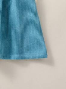 Conjunto de vestido de peto con tirantes con estampado de girasoles azul para niñas bebé - Azul - Ver 3
