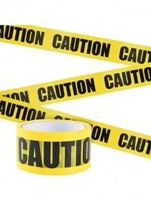 1pc Spooky Halloween Warning Caution Tape With Blood Hand Print - Durable, Weather - Resistant Caution Signs For Haunted House Decorations, Eerie Atmosphere Enhancer, Halloween Decor - Multicolor - View 8