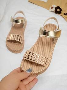 1 đôi Sandal hở mũi thoải mái và thời trang, đế mềm chống trượt, thích hợp đi trong nhà, ngoài trời và đi biển, Xuân/Hè - Vàng - Xem 4