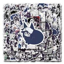 110pcs/Pack Fundamental Paper Education Anime Graffiti Stickers, Cute Kawaii Cartoon Aesthetic Labels Sticker Pack For Instruments Decoration Guitar Scrapbooking Self-Adhesive Stationery Cards Envelopes, Gifts For Teens Celebration Rewards Motivation - Black - View 5