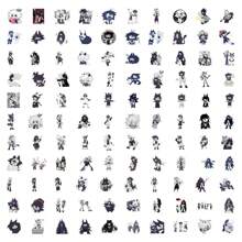 110pcs/Pack Fundamental Paper Education Anime Graffiti Stickers, Cute Kawaii Cartoon Aesthetic Labels Sticker Pack For Instruments Decoration Guitar Scrapbooking Self-Adhesive Stationery Cards Envelopes, Gifts For Teens Celebration Rewards Motivation - Black - View 4