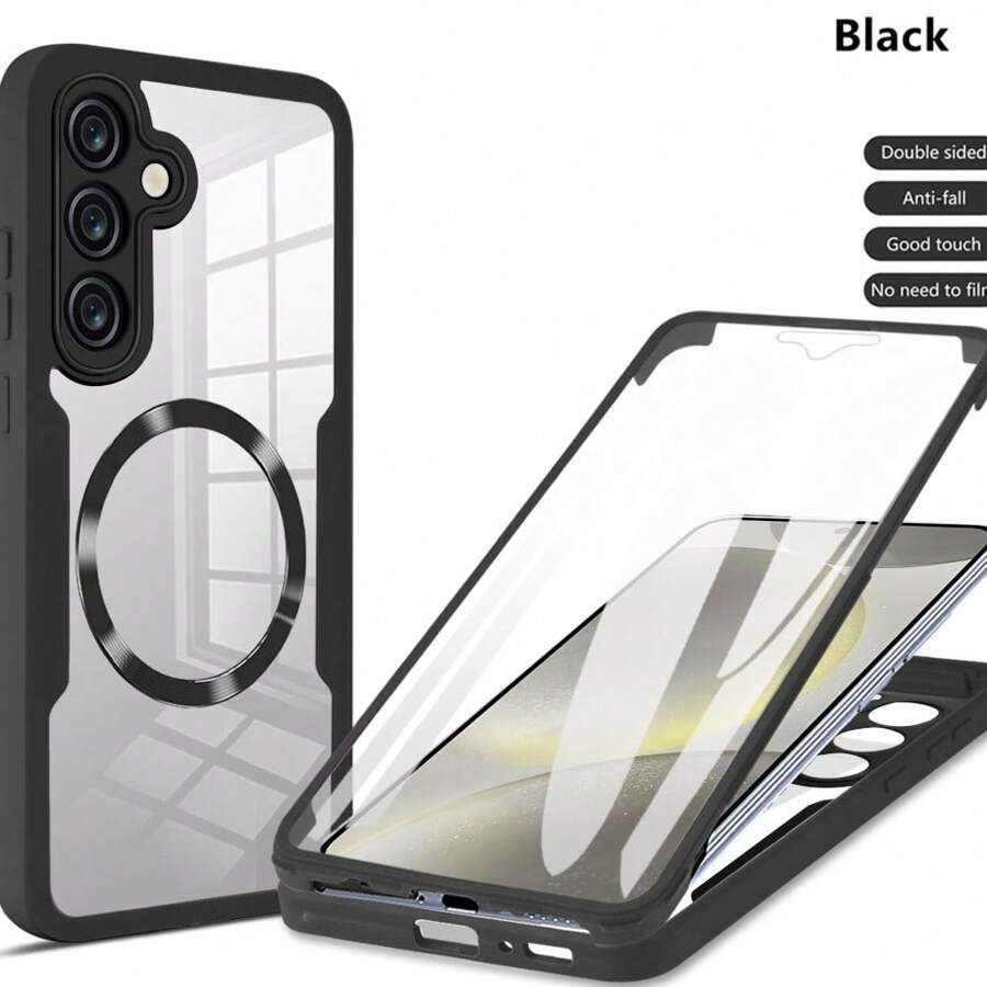 Qicai 360° Full Coverage Phone Case Lens Protector, Compatible With IPhone 11/12/13/14/15 Pro Max, S22/23/24+, A04/A05/A14/A15/A24/A25/A34/A54, Compatible With OPPO, Compatible With VIVO, Compatible With Redmi 13C+, Compatible With Moto - Full Set Of Phone Cases,International Version, Not The Domestic Version - Pink - View 1