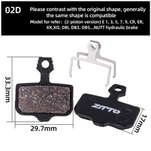 ZTTO Mountain Bike MTB Semi-Metal & Resin Quiet Brake Pads, Universal For M6000, Rival M6100, Apex Mt200, Guide Code, Force G03A Disc Brakes - Black - View 17
