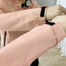 Women's Outdoor Breathable Wear-Resistant Windproof And Rainproof Solid Color Jacket (Single Jacket) - Pink - View 3