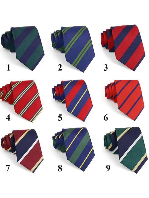 ربطة عنق منسوجة ذات لونين عالية الجودة للرجال، أحمر وأخضر، مناسبة للمكتب والتنقل والأعمال والحفلات الزفاف والمناسبات الرسمية، هدية رائعة قطعة واحدة