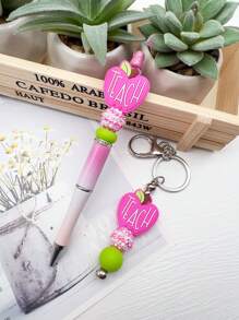1 pieza Llavero con forma de manzana elegante con cuentas de strass, Bolígrafo con cuentas de strass con forma de manzana, Regalo del Día del Maestro para maestros, Accesorio para coche, Dije para bolso, Escolar, Lindo, Gótico, Y2K, Cordón para tarjeta de identificación, Accesorio para coche, Dije para bolso - Multicolor - Ver 10