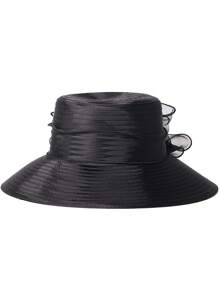 HIMESPORT Lady Derby Dress Cloche Hat Floral Bucket Wedding Bowler Hats Women's Sun Hats Kentucky Wide Brim Occasion Royal Races Fedora - Solid Color - View 4